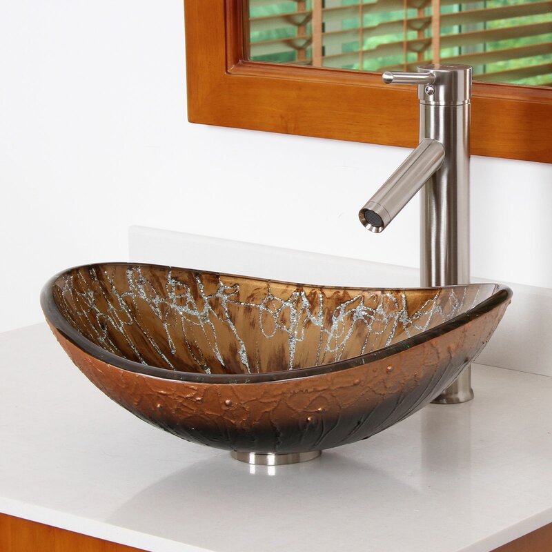 Elite Hand Painted Boat Oval Vessel Bathroom Sink & Reviews | Wayfair