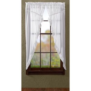 Andrade Solid Sheer Rod pocket and Tab top Curtain Panels (Set of 2)