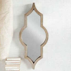 Irregular Wood Framed Wall Mirror