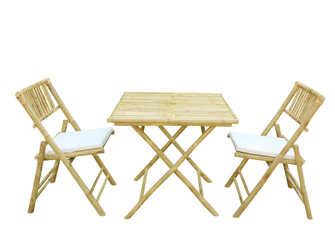 Bay Isle Home Corning Bamboo Outdoor 3 Piece Bistro Set with ... Bay Isle Home Corning Bamboo Outdoor 3 Piece Bistro Set with ...