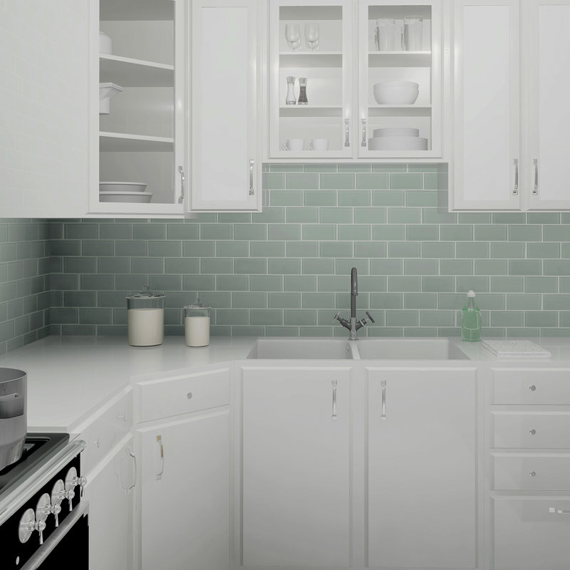 Elitetile Sierra 3 X 6 Gl Subway Tile In Blue Smoke Reviews Sierra 3 X 6 Gl Subway Tile In Blue Smoke