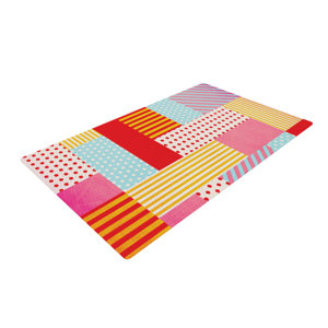 Louise Machado Geometric Pop Abstract Red Area Rug