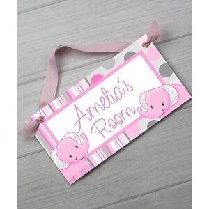 Elephant Personalized Bedroom Door Hanger