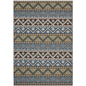 Zahr Blue/Creme Outdoor Area Rug