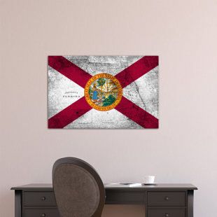 Florida Flag Wall Art Wayfair Florida Flag Grudge Vintage Map Graphic Art On Canvas