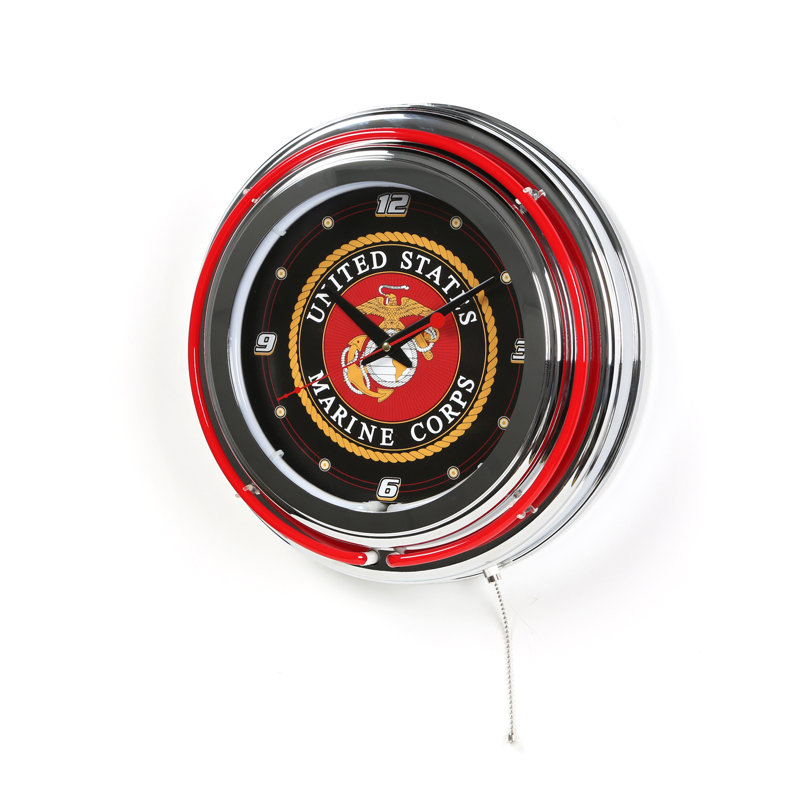Trademark Global United States Marine Corps 14.5" Double Ring Neon Wall
