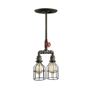 Industrial 2-Light Kitchen Island Pendant