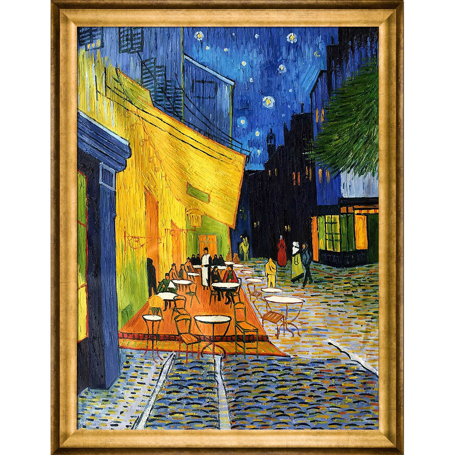 Tori Home Cafe Terrace at Night by Vincent Van Gogh Framed Painting ...