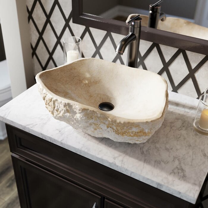 Galaga Stone Specialty Vessel Bathroom Sink With Faucet