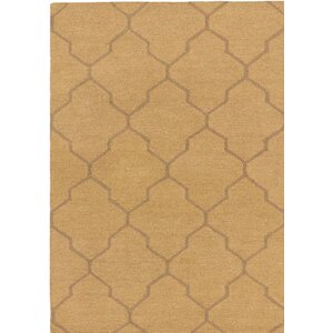 Trellis Wool Handmade Brown/Camel Area Rug