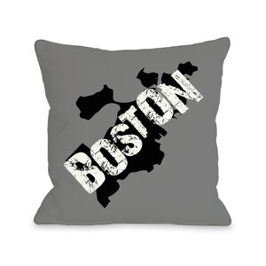 Boston City Silohuette Throw Pillow