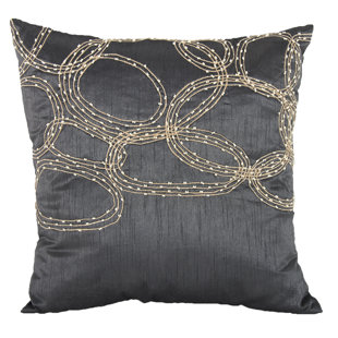 Silver Beaded Throw Pillow Wayfair Quickview