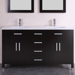 60u201d Double Modern Bathroom Vanity Set