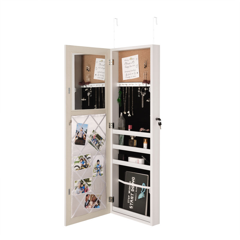 Latitude Run Rieves Over The Door Makeup Storage Jewelry Armoire