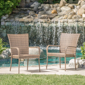 Kaelyn Outdoor Wicker Armchair (Set of 2)