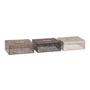 Metal Tissue Box Cover (Set of 3)