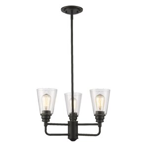 Clayton 3-Light Glass Semi Flush Mount