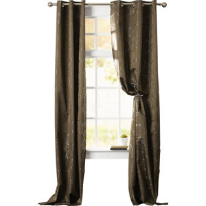 Kips Bay Geometric Blackout Thermal Grommet Single Curtain Panel