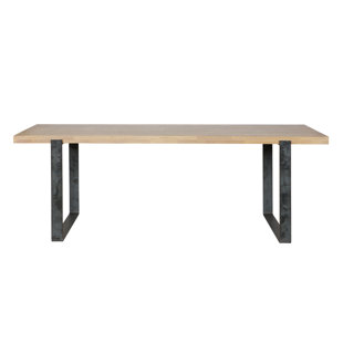 White Table Wooden Legs Wayfair Co Uk Jamie Eiche Metal Legs Dining Table