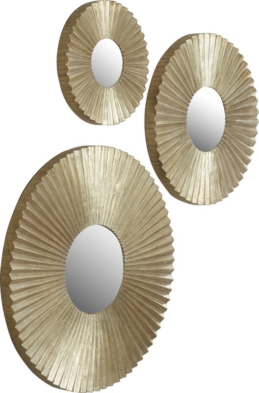 Wade Logan Declan 3 Piece Wall Mirror Set & Reviews 