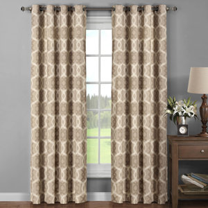 Avila Geometric Sheer Grommet Curtain Panels (Set of 2)