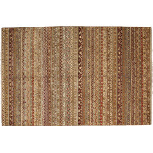 Ikat Hand-Knotted Brown Area Rug