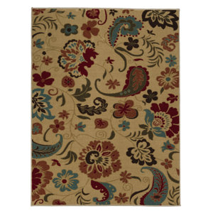 Arline Rubberback Beige Indoor/Outdoor Area Rug