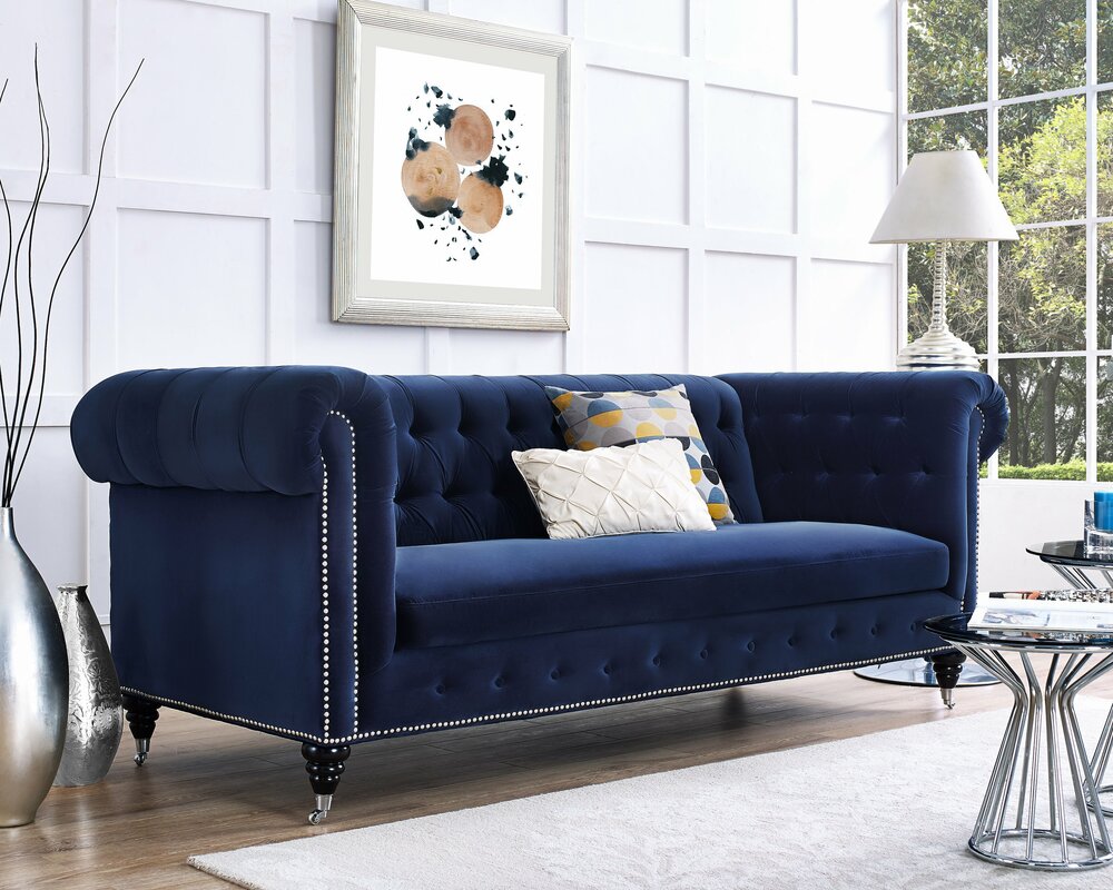Navy Blue Velvet Sofa Wayfair