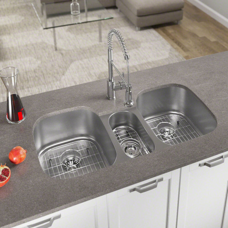 Mrdirect Stainless Steel 43 X 21 Triple Basin Undermount Kitchen Stainless Steel 43 X 21 Triple Basin Undermount Kitchen Sink