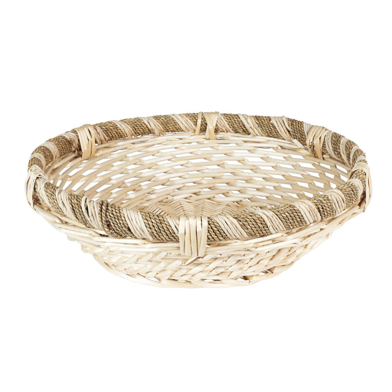 Household Essentials Decorative Round Rope and Willow Basket & Reviews Wayfair