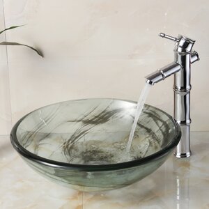 Double Layered Tempered Glass Bowl Circular Vessel Bathroom Sink