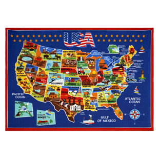 Area Rugs Made In Usa Wayfair Usa Map Area Rug
