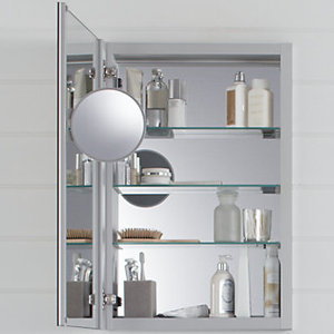 Verdera Aluminum Medicine Cabinet with Adjustable Flip Out Mirror, 20