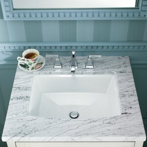 Archeru00ae Ceramic Rectangular Undermount Bathroom Sink with Overflow