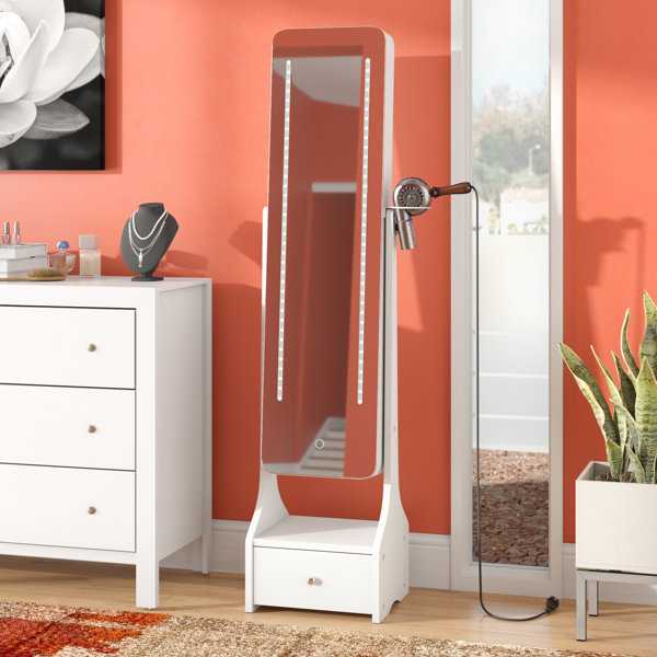Charlcombe Touch Screen LED Free Standing Jewelry Armoire with Mirror