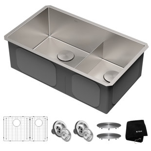 Blanco Sink Accessories Wayfair 33 L X 19 W Double Basin Undermount Kitchen Sink With Accessories