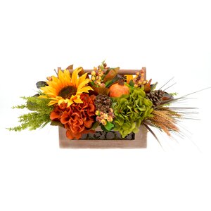 Indoor Faux Floral Harvest Basket