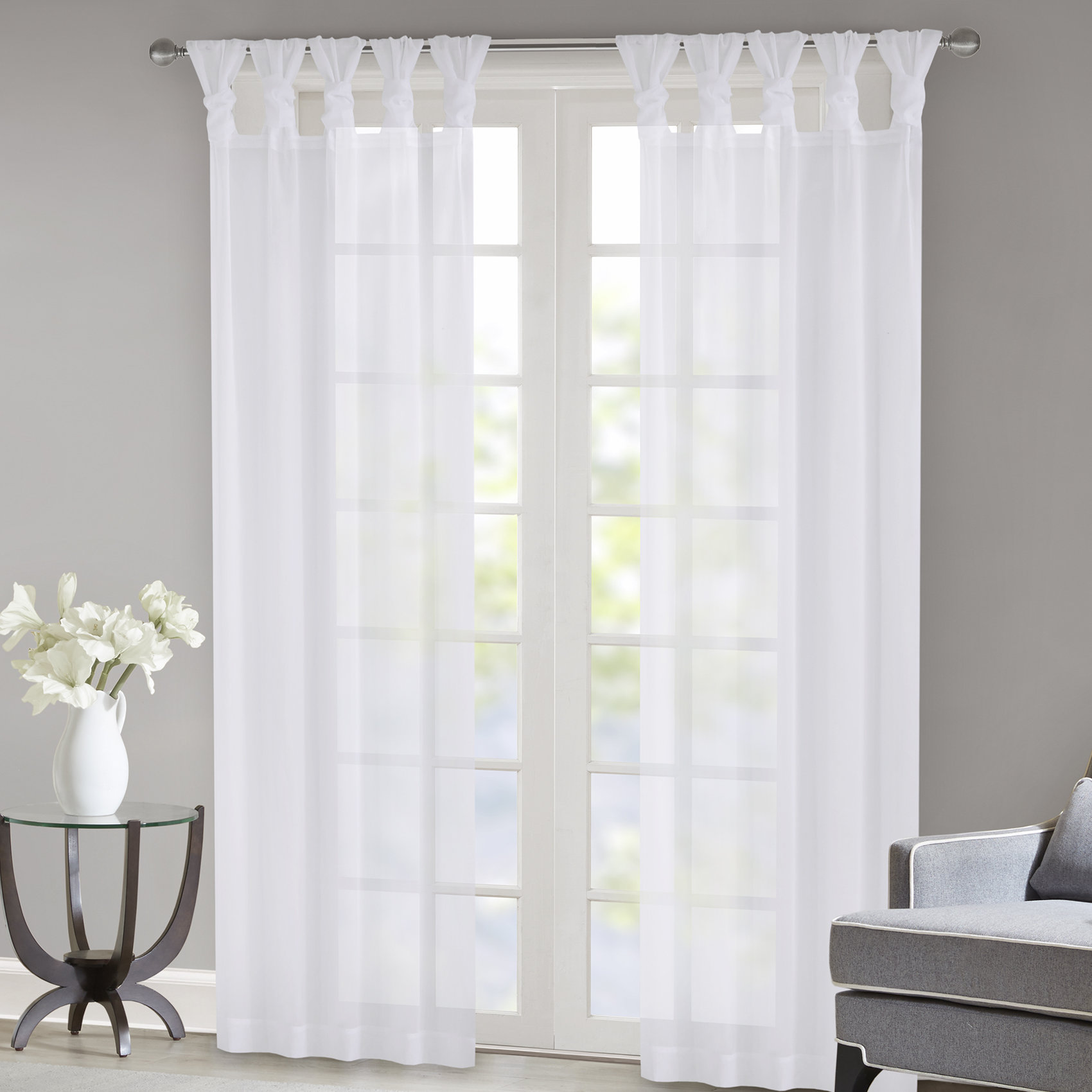 Kater Twisted Voile Solid Sheer Tab Top Curtain Panels Reviews Kater Twisted Voile Solid Sheer Tab Top Curtain Panels Reviews Joss Main