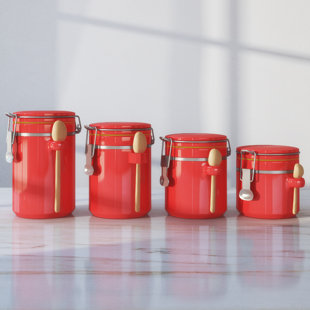 Red Mason Jar Canisters Wayfair Quickview