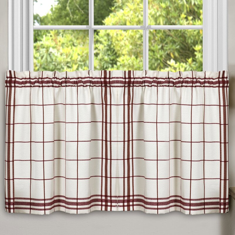 Sweet Home Collection Cambridge Plaid Kitchen Tier Curtain | Wayfair