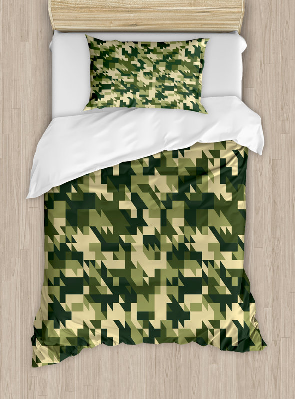 Ambesonne Camo Abstract Camouflage Jungle Environment Chevron Duvet Camo Abstract Camouflage Jungle Environment Chevron Duvet Set