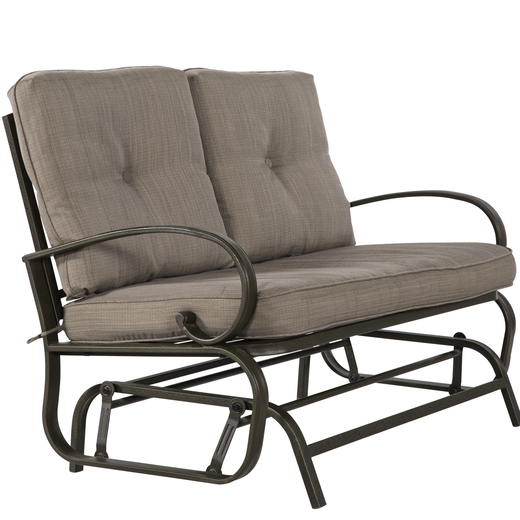Winston Porter Reculver Patio Wrought Iron Glider Bench Wayfair