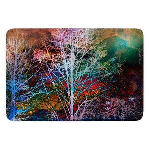 Trees in the Night by Sylvia Cook Bath Mat