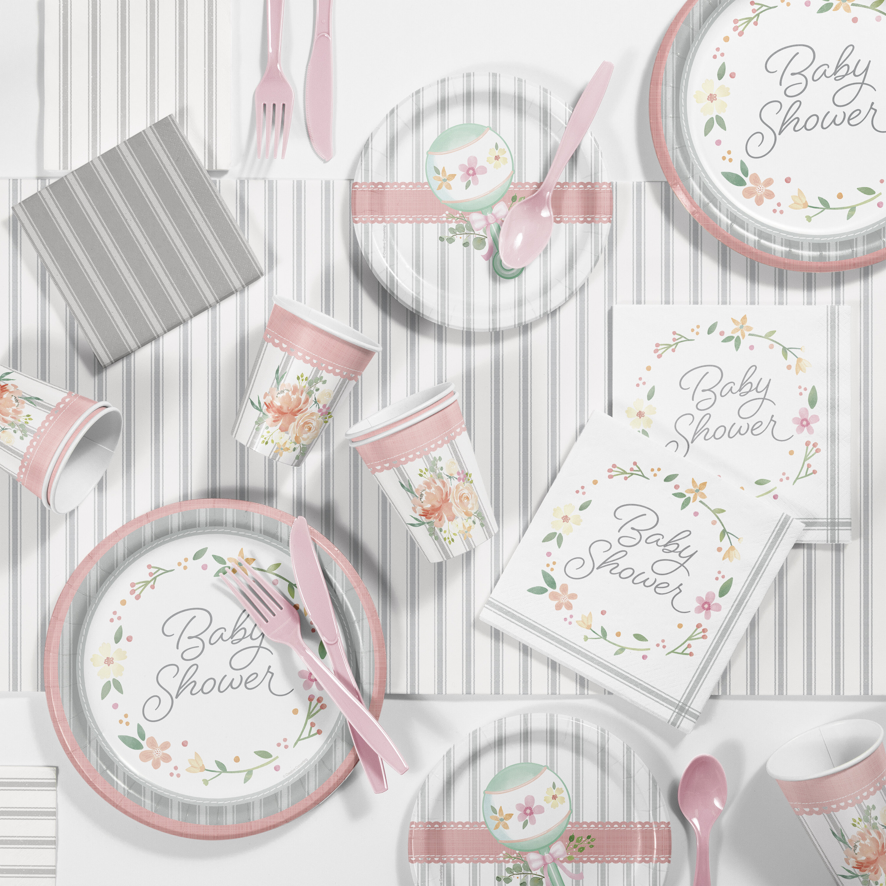 Creative Converting Country Floral Baby Shower Paper Plastic