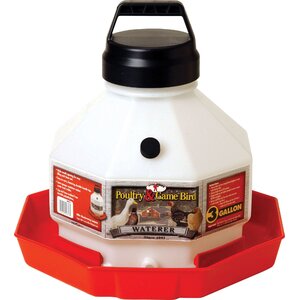 Plastic Poultry Waterer in Red