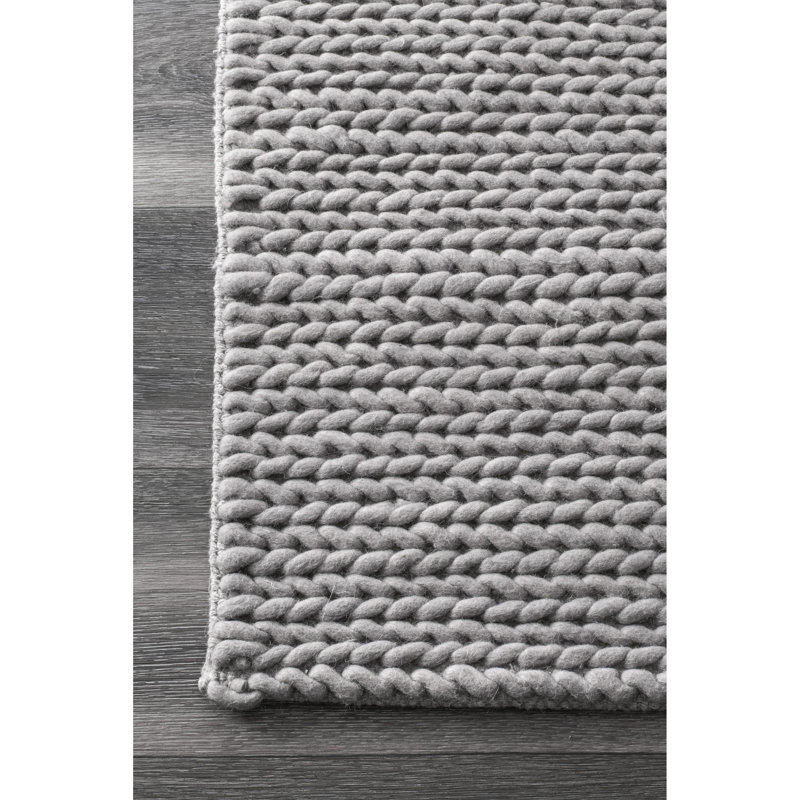 Makenzie Woolen Cable Hand Woven Light Gray Area Rug Reviews Makenzie Woolen Cable Hand Woven Light Gray Area Rug