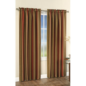 North Little Rock Striped Semi-Sheer Rod Pocket Single Curtain Panel