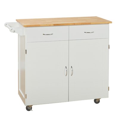 Sammons kitchen island with wood top