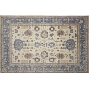 One-of-a-Kind Bellview Oriental Hand-Knotted Rectangle Ivory Area Rug