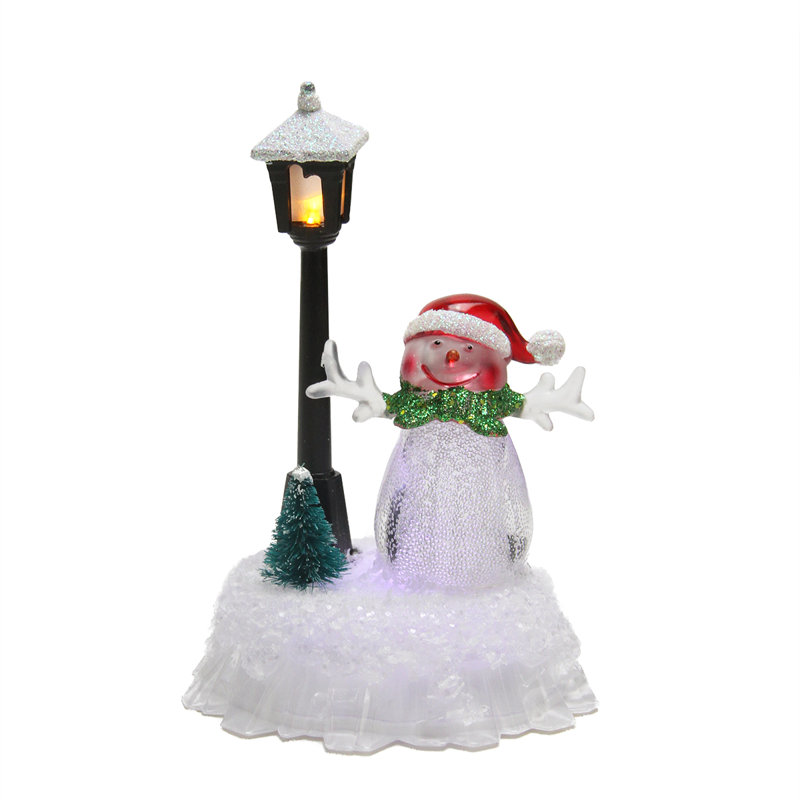led lighted changing snowman with santa hat and lamp post christmas decoration - Light Post Christmas Decorations led lighted changing snowman with santa hat and lamp post christmas decoration - Light Post Christmas Decorations
